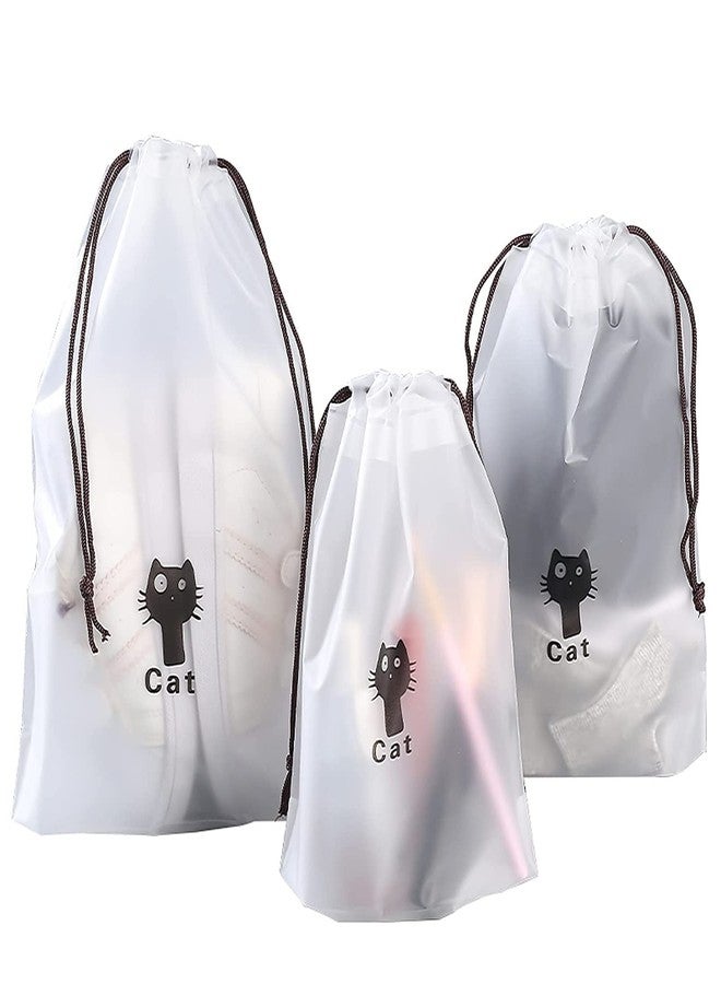 Aimers Pack of 10 Shoe Bag Cover for Travelling Shoes Organizer for Packing Transparent Shoes Bag Pouches for Storage Organizer for Men Women Shoe Cover for Travel Essentials Accessories (Cat) - Image 1